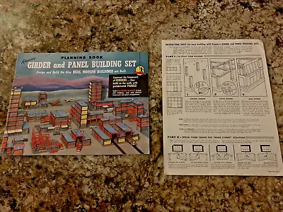 Kenner Girder & Panel Building Set Planning Book 1958 & Instruction Sheet 1957 • $19.99