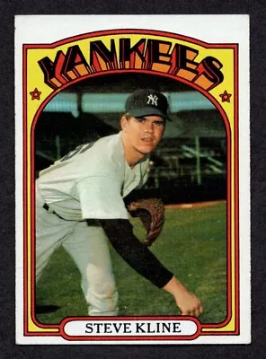 1972 Topps Baseball Card #467 Steve Kline New York Yankees VG-EX *aa • $1