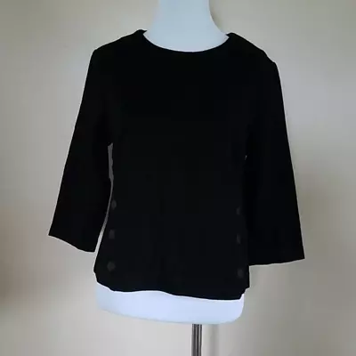 CABI Indulgence Blouson Top Jet Black Medium From Spring Collection 2017 5202 • $21