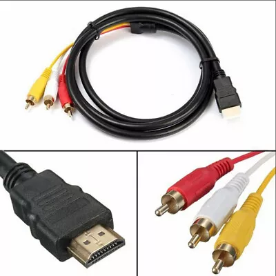 $5.89 • Buy 5FT NEW HDMI Male To 3 RCA Video Audio AV Transmitter Adapter Cable HDTV 1080