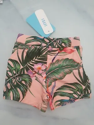 Tropical Swimwear Shorts Pants Baby Boy 3 To 6 Months Son Swimsuits Green Multi • £6.99