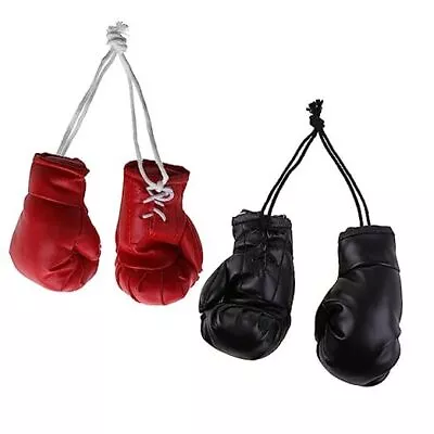 2 Pairs Miniature Mini Boxing GlovesHanging Boxing Bag Gloves Black+Red • $20.19