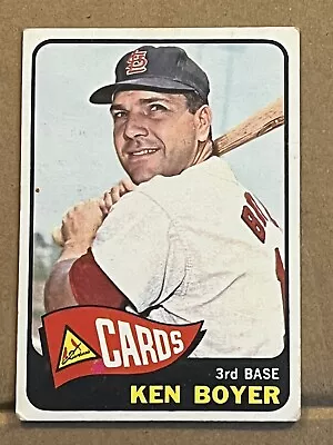 1965 Topps - Ken Boyer Cardinals #100- Soft Corners Some Edge Creases - Set Fill • $1