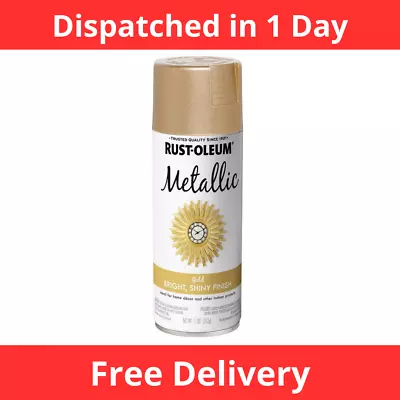 Metallic Gold Spray Paint Gold Metallic Spray Paint 11 Oz Rust Oleum American • $10.09