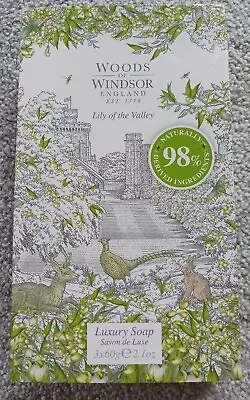 Woods Of Windsor Lily Of The Valley Luxury Boxed Soaps 3 X 60g Bars • £6.50