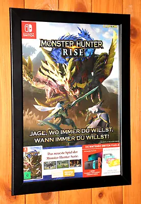 Monster Hunter Rise PS4 PS5 Nintendo Promo Rare Small Poster / Ad Page Framed • $44.95