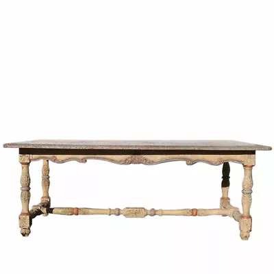 Antique French Henri II Painted Oak Library / Desk / Dining Table 19th Century • $8950