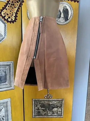 All Saints Tan Leather Skirt New With Tags Size 10 RRP £198 • £40