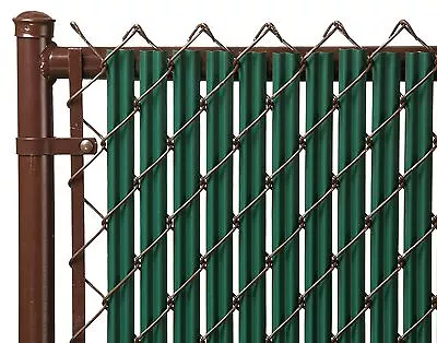 Chain Link Green Single Wall Ridged™ Privacy Slat For 5ft High Fence Bottom Lock • $64