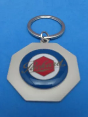 Packard Logo Octagon Keyring Satin Nickel Key Ring Chain #277 • $14.99