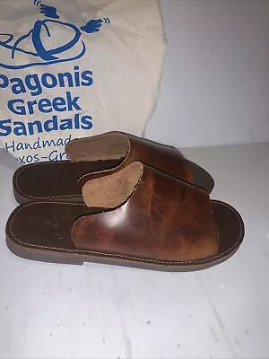 Sozons Leather Mules Sandals New Pagonis Greek Sandals Sz 11 • $60