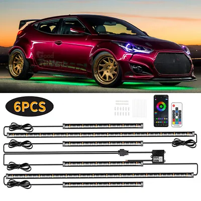 6PCS RGB LED Underglow Light Strip Under Car Tube Neon Lamp For Hyundai Veloster • $59.44