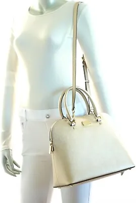 Michael Kors Cindy Large Dome Satchel Leather 35S6MCPS3M Pale Gold NWT$348.00 • $119