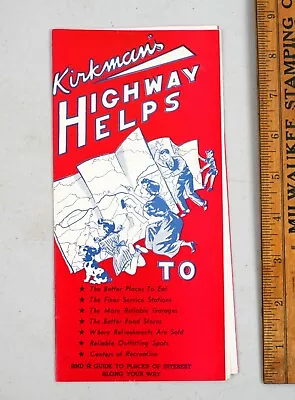 Vintage 1940s Kirkman's Highway Helps Guide Map Travel Along U.S. Highway 30  • $24.99