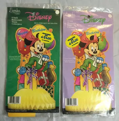 Minnie Mouse Honeycomb Birthday Centerpiece Decor Vintage DISNEY Eureka Lot Of 2 • $9.99