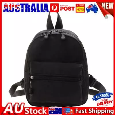 Women Solid Color Backpack Preppy Style School Nylon Mini Rucksack (Black) • $9.79