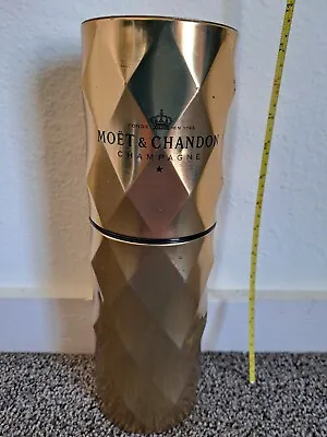 Moet & Chandon Gold Beveled Champagne Chiller Cylinder Cooler - HTF - EUC • $24.99