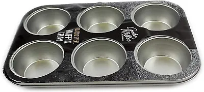 6 Deep Cup Non Stick Muffin Fairy Cake Baking Tray Tin Yorkshire Pudding Pies • £8.77