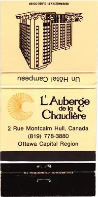 Ottawa Canada L'Auberge De La Chaudiere Vintage Matchbook Cover • $9.99