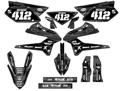 $134.99 • Buy 2008-2020 KLX 250 APACHE Grey Senge Graphics Kit Compatible With Kawasaki