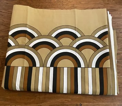 VTG Vera Neumann Fitted Sheet 70's Retro Brown Stripes Arches Double Full • $44.99