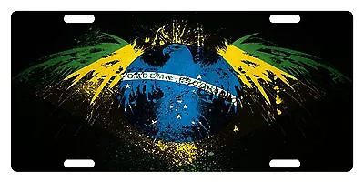 BRAZIL Flag Custom License Plate Brazilian Emblem Black Eagle Version  • $13.41
