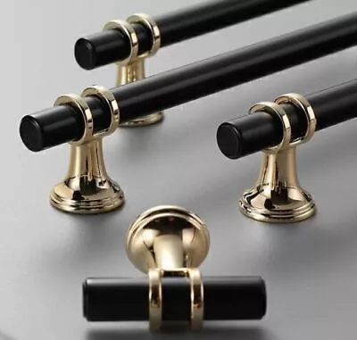 T Bar Pull Handle Alloy Kitchen Bathroom Cabinet Drawer Hardware Knob Black Gold • $9.83