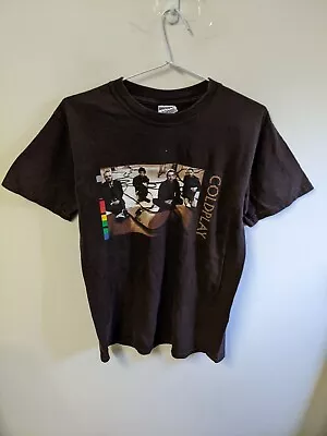 Vintage Coldplay Shirt Mens Small Brown Double Sided Band Concert Y2K Tour • $18