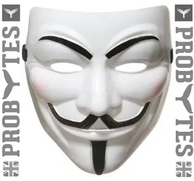 Fancy Dress Halloween Anonymous Hacker / Guy Fawkes / V For Vendetta Face Mask • £10.99