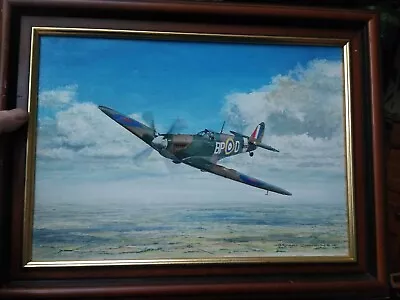 £350 • Buy Bryan Dawkins  SPITFIRE Original Aviation Art Oil Painting Battle Of Britain