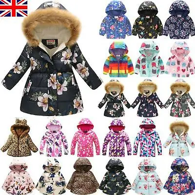 £19.39 • Buy Kids Girls Winter Warmer Coat Hooded Jacket Padded Floral Down Overcoat Outdoor