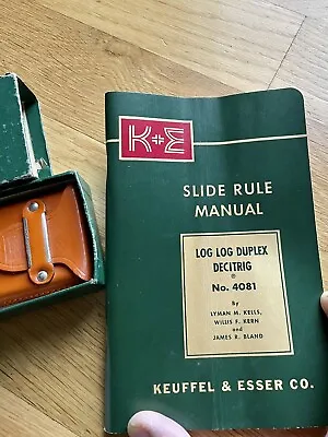 K E Log Log Duplex Decitric Slide Rule 4081 3S Mint W Leather Case Box Manual • $110