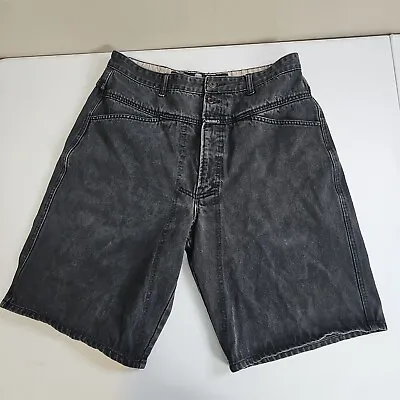 Vintage Marithe Francois Girbaud Denim Jean Shorts Size 36 Mens Black Faded  • $26.50