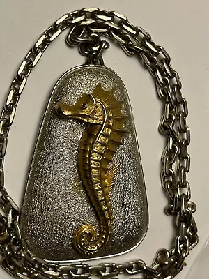 Vintage JOMAZ Necklace Huge 3.5” RUNWAY Sea Horse Joseph Mazer Figural • $145