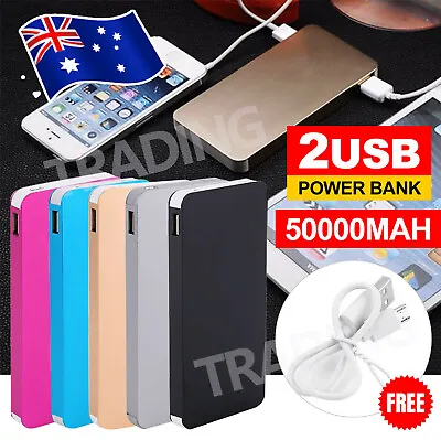 $13.95 • Buy External Power Bank 50000mAh  For Mobile Phone Dual USB Portable Battery Charger