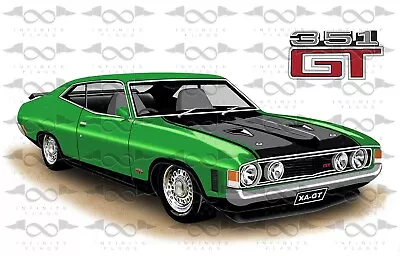 Ford Falcon XA-GT Coupe GREEN Flag/banner 150cm X 90cm NEW • $36.95