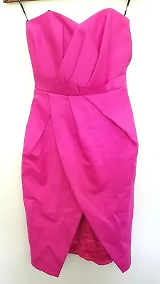 $45 • Buy CAMILLA & MARC Womens Designer Retro Pink Empire Strapless Party Dress 6/XS (04)