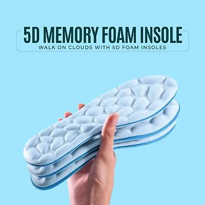 4D & 5D Memory Insoles Extra Comfort Shoe Pads Orthopaedic Unisex |Size 4 - 13 • £3.99