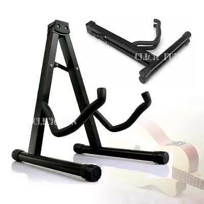 $13.89 • Buy Folding Guitar Stand Bass Tripod Electric Acoustic Floor Holder Rack Foldable