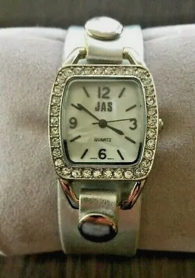 Ladies Multi Rhinestone JAS Wristwatch With Silver Band Medical Costume Jewelry • $12.99