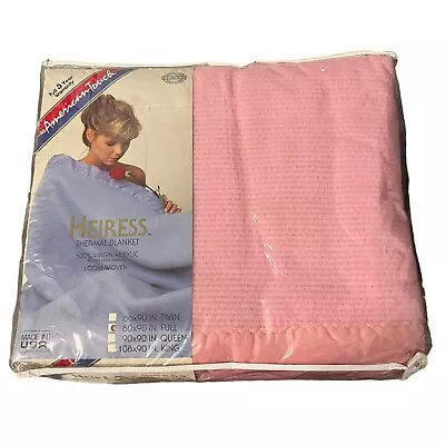 Beacon Heiress Virgin Acrylic Thermal Blanket Pink Nylon Satin Full 80 X 90 • $59.95