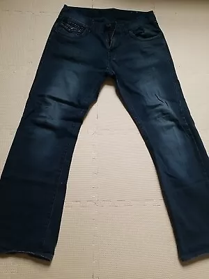 Men's Guess Jeans Dark Blue Boot Cut Size 34  X 32  • $24.99