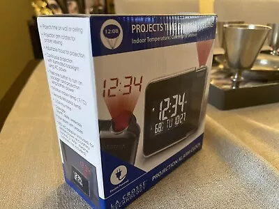 W85923 La Crosse Technology Projection Alarm Clock With Indoor Temperature • $29.99