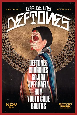 $15.61 • Buy Deftones/chvrches/gojia/hum  Dia De Los Deftones  2019 San Diego Concert Poster