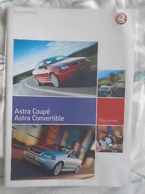 Vauxhall Astra Coupe & Convertible Brochure 2003 Ed 2 UK Market • $8.71
