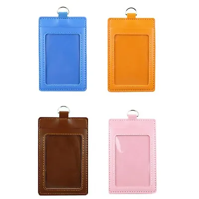 Leather Vertical ID Badge Holder With Window And Card Slot (Size: 3 X 4.5 Inch) • $4.99