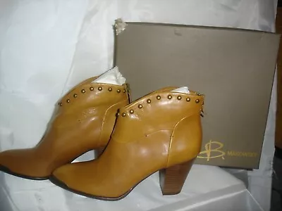 B. Makowsky Cognac Leather Ankle Boots Size 9 - New • $35