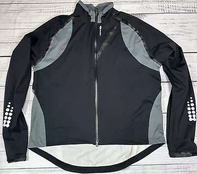 Sugoi Mens Front Zip Waterproof Cycling Jacket 2XL Black Vented Reflective • $25.49