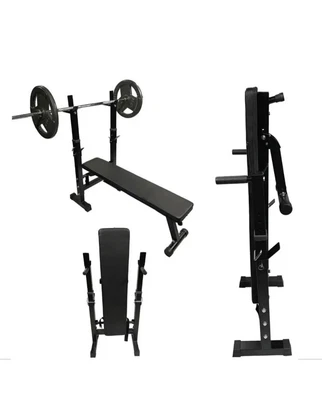 £53.99 • Buy Folding Flat Weight Lifting Bench Body Workout Exercise Machine Home Fitness