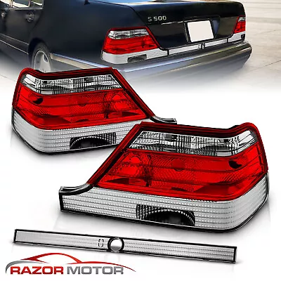 1995-1999 For Mercedes-Benz W140 S-Class Red Clear Tail Lights Pair • $108.14